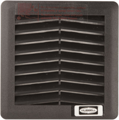 NEMA 12 Exhaust Grille With G3 Filter 4.2X4.2 Black