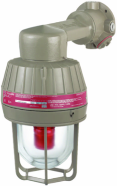 120V Explosion Proof Red Strobe Light, 3/4 Inch Bracket Mount, Xenon, 85 Flashes/Min