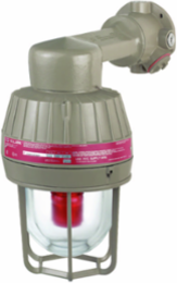 Explosion Proof Red Xenon Strobe Light, 12-74 VDC, 3/4 Inch Bracket Mount