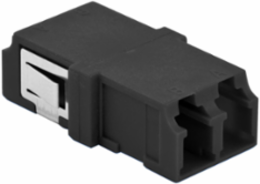 Fiber Optic Adapters LC Duplex Snap-In Mounting Black 6 Pack