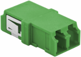 LC Duplex Fiber Optic Adapters, Snap In, Green, 6-Pack, 125 Micron