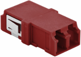 LC Duplex Fiber Optic Adapters, Red, Zirconia, Snap In, 6 Pack