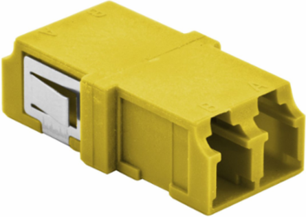 Fiber Optic Adapters - LC Duplex, Yellow, Snap In, Zircon Sleeves, 6-Pack
