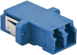 LC Duplex Fiber Optic Adapters, Zircon Sleeves, Blue, 6 Pack