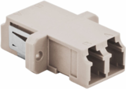LC Duplex Fiber Optic Adapters, Zircon Sleeves, Beige, 6-Pack
