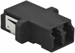 Fiber Optic Adapters, LC Duplex, Zircon Sleeves, Black, 6 Pack