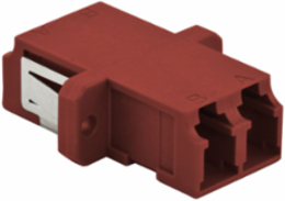 Fiber Optic Adapters LC Duplex 125 Micron Zircon Sleeves Red 6-Pack