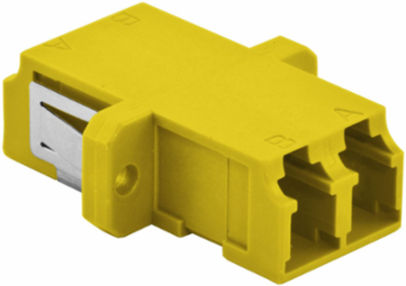 Fiber Optic Adapters, LC Duplex, Screw Mounting, 6-Pack, Yellow
