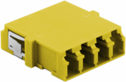 Fiber Optic Adapters LC Quad, 125 Micron, Snap In, Yellow, 6 Pack
