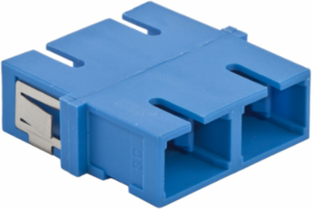 Fiber Optic Adapters SC Duplex Blue Zircon Sleeves 125 Micron 6 Pack