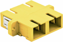 SC Duplex Fiber Optic Adapters, Zircon Sleeves, Yellow, 6 Pack