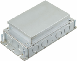 Stamped Steel 2-Gang Floor Box, 9.25 Inch x 4.81 Inch x 2.75 Inch Depth