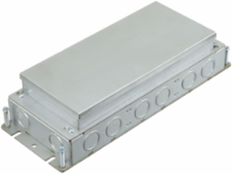 Shallow Stamped Steel Floor Box, 3-Gang, 12.5 Inch x 4.81 Inch x 2.75 Inch Depth