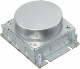 Shallow Stamped Steel Floorbox, Round, 1-Gang, 3.00" Depth, 6" x 4.81"
