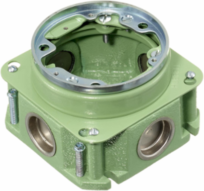Deep Cast Iron Floor Box, 1-Gang, 3.25" Depth, Corrosion Resistant