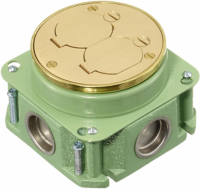 Deep Cast Iron Floor Box, 1-Gang, 3.25" Depth, Corrosion Resistant