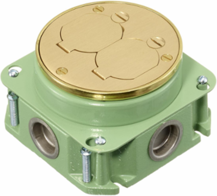 Round Shallow Cast Iron Floor Box, 1-Gang, 3.00" Depth, Corrosion Resistant