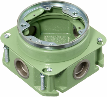 Round Shallow Cast Iron Floor Box, 1-Gang, 3.00" Depth, Corrosion Resistant