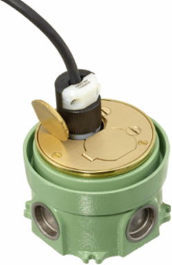 Deep Round Cast Iron Floor Box, 1-Gang, 3.75 Inch Depth, Corrosion Resistant Paint