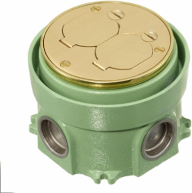 Deep Round Cast Iron Floor Box, 1-Gang, 3.75 Inch Depth, Corrosion Resistant Paint