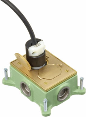 Shallow Cast Iron Floor Box, 1-Gang, 4.38 Inch x 5.66 Inch x 2.03 Inch