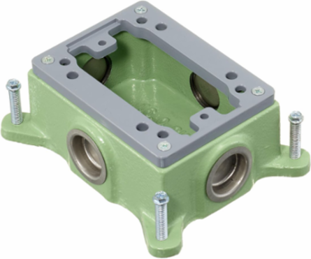 Shallow Cast Iron Floor Box, 1-Gang, 4.38 Inch x 5.66 Inch x 2.03 Inch