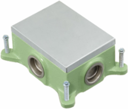 Shallow Cast Iron Floor Box, 1-Gang, 4.38 Inch x 5.66 Inch x 2.03 Inch