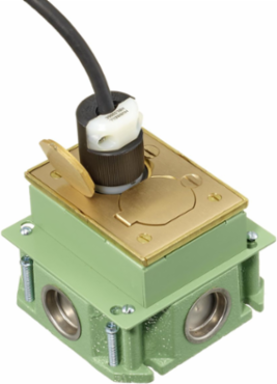 Deep Rectangular Cast Iron Floor Box, 1-Gang, 3.50 Inch Depth
