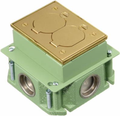 Deep Rectangular Cast Iron Floor Box, 1-Gang, 3.50 Inch Depth