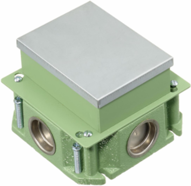 Deep Rectangular Cast Iron Floor Box, 1-Gang, 3.50 Inch Depth