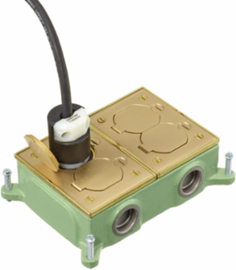 Shallow Cast Iron Floor Box, 2-Gang, 2.00 Inch Depth, Corrosion Resistant