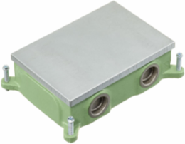Shallow Cast Iron Floor Box, 2-Gang, 2.00 Inch Depth, Corrosion Resistant
