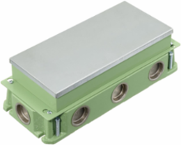 Deep Cast Iron Floor Box, 3-Gang, 11.41 Inch x 4.91 Inch x 3.4 Inch