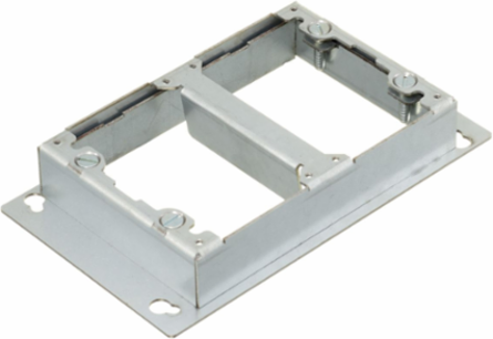 2-Gang Rectangular Metallic Floorbox Adapter, 4.69x7.94 Inch, Pregalvanized Steel