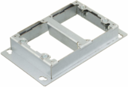 2-Gang Rectangular Metallic Floorbox Adapter, 4.69x7.94 Inch, Pregalvanized Steel