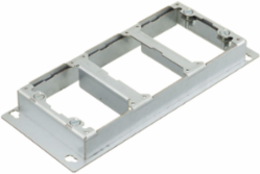 3-Gang Rectangular Metallic Floor Box Replacement Adapter, 4.69 x 11.19 x 1.22 Inch