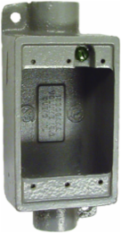 1 Inch Deep Feed Thru Device Box, Cast Iron, 7.75 x 3.5 x 3.375 Inch