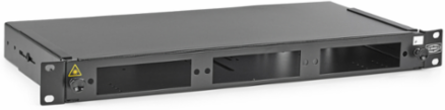Fiber Optic Rack Mount Enclosure 1U, 3 FSP Panel, 16 Gauge Steel