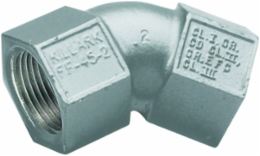 45 Degree 1 Inch Aluminum Elbow, Female/Female, Powder Epoxy Finish