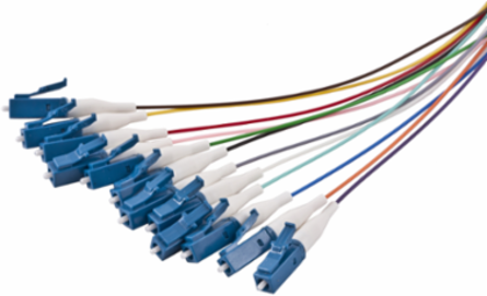 Fiber Optic Pigtail Bundle LC/APC 12 Fiber 3 Meter Single Mode OS2