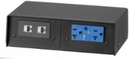 Fire-Rated 4-Gang Pedestal, Black, 2 Inch Core Hole, UL Listed