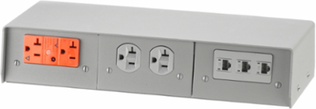 Fire-Rated Poke-Through Pedestal, 6-Gang for 2-1/4 to 7 Inch Floors