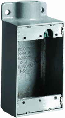 Aluminum Shallow Dead End Device Box ¾ Inch, 1 Outlet, For Wet Locations