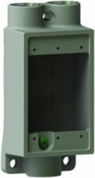 3/4 Inch Aluminum Shallow Device Box, 1 Outlet, NPT Threads, Wet Location Suitable
