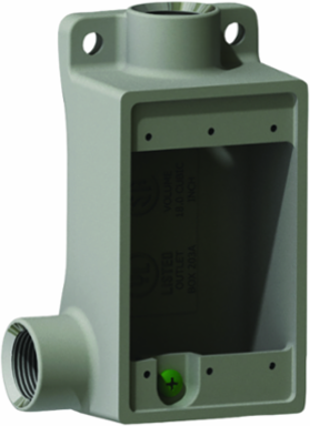 Aluminum Device Box 1/2 Inch, 1 Outlet, 2 Inch High, Suitable for Wet Locations