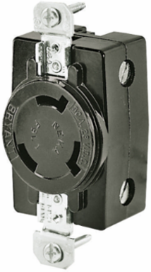 Industrial Flush Receptacle 30A 28VDC 2-Pole 3-Wire Size 3.28 x 1.71 x 1.14 Inch