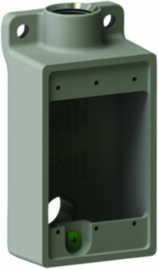 Aluminum 3/4 Inch Shallow Feed Thru Device Box, 1 in x 1 in x 2 in Size
