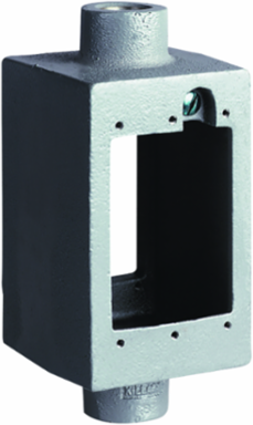 Aluminum Shallow Feed Thru Device Box 1/2 Inch, 1 Outlet, Suitable for Wet Locations