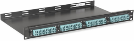 Fiber Optic Adapter Panel 24 Port H4 Opening 6 LC Quad Zircon Ceramic Aqua