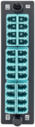 Fiber Optic Adapter Panel 24 Port H4 Opening 6 LC Quad Zircon Ceramic Aqua